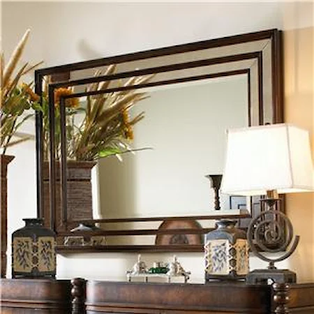 Landscape Mirror With Walnut Frame